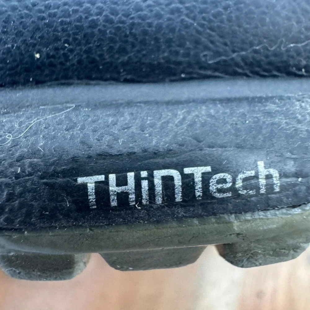 Adidas Golf Shoes Leather Spiked ThinTech Black Golfing‎ Mens Size 9